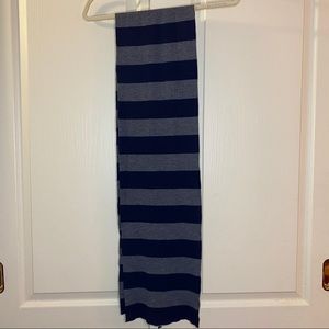 BCBGMaxAzria Navy and Grey Striped Scarf